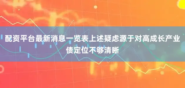 配资平台最新消息一览表上述疑虑源于对高成长产业债定位不够清晰